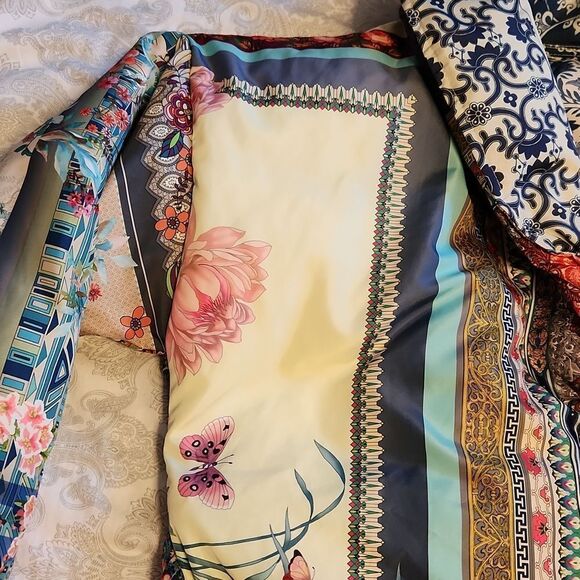 Johnny Was reversible patchwork print down puffer jacket - Picture 10 of 14